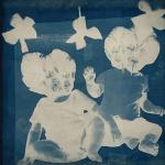 Twins. cyanotype, watercolor paper, 15 x 15"