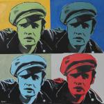 MARLON BRANDO, oil spray paint on canvas, 16 x 16