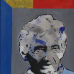 HISTORY IN SNOW PART ONE oil spray paint on canvas, canvas 11 X 14