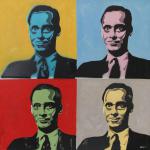 JOHN WATERS, oil spraypaint on canvas, 16 x 16