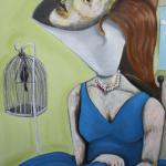 BIRDCAGE oil on canvas 22 x 34