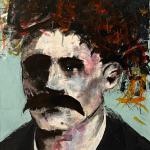 AUGUST SPIES oil on canvas 24 x 18