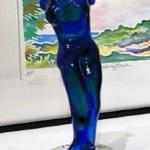 Dark Blue Blown Glass Figure  