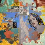 ROSALIA. Spanish Singer b. 1992
mixed media 16 x 16"