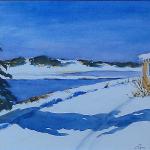 TRURO, FEBRUARY SNOW, watercolor