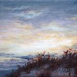 Sunset, the Moors, acrylic on canvas , 4 x 4"
