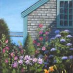 Summer garden acrylic canvas 8 x 6