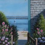 Hollyhock House acrylic on canvas 12 x 6 