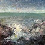 By the Rocky Coast, oil on board, 8 x 10"