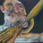 NIBBLING oil on canvas 20 x 16"
