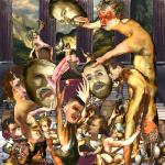 SATYR RAMPAGE dye sublimation print on aluminum, 40 x 30"