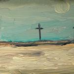 Long Point Light Minature, oil on board, 2-3/4 x 3-3/4" SOLD