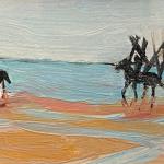 Beach Ride Miniature, oil on board, 2-3/4 x 3-3/4"