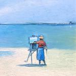 BEACH PAINTER oil 4 x 4