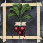 RADISH BUNCH MASKING TAPE 1
oil on canvas, 12 x 12"