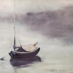 MOORED IN FOG, James Reynolds, 16 x 20", oil
