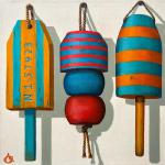 BUOYS II, Ann Cloutier, 14 x 14". acrylic