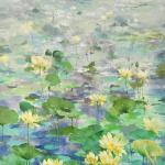 Hollingsworth Lotus, (American Lotus), acrylic on canvas, 56 x 40"