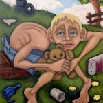 JUNKYARD BOY 30 x 24" oil on canvas