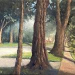 NEIGHBORHOOD MOOD oil on canvas  4 x 5"
