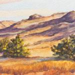 DUNES IN THE CAPE COD NATIONAL SEASHORE, watercolor