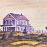 Beach House with Flad, watercolor, 5 x 7. matted and framed at 8 x 10
SOLD