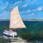 Evening Sail. acrylic, 6 x 6"