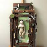 MERMAID'S CURIO CUPBOARD, found objects assemblage