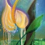 White Flamingo Flower, oil on canvas, 20 x 16"