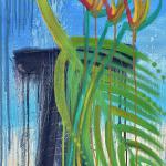 Fallen Palm Fronr, oil on canvas, 20 x 16"