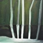 Trees Susquehana River, 1960, oil on canvas and canvas strips, 18 x 22  SOLD
