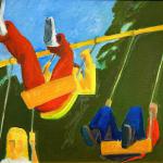 Swing, Euclid OH, 1962, tempera 16 x 18"