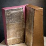 BOOK ENDS mixed media and gold leaf