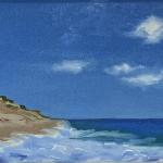 COAST AT NAUSET LIGHT oil canvas 6 x 9