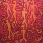 FISHERMAN acrylic on canvas 48 x 42