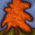 ORANGE TREE acrylic on canvas 29 x 23