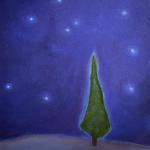 SNOW TREE acrylic on canvas 28 X 24"