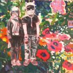 PEASANT COUPLE acrylic on panel, 6 x 8"