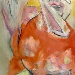 MISS RAFFERTY oil, graphite/charcoal, cold wax 30 x 22