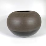 Brown Moon Vase 5 and one half H x 7W