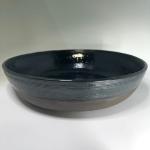 Wendy Allen Large Shallow Bowl Blue Celadon Interior 3.5 H x 11