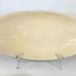Off white hand built serving dish